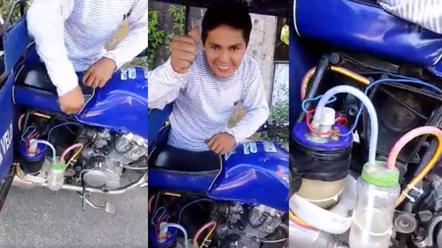 Joven ingeniero peruano inventó una mototaxi que funciona solo con agua